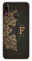 Amazon Brand - Solimo Designer Multicolor Black Pattern Alphabet-F Printed Soft Back Case Mobile Cover for Motorola Moto E6s / Motorola Moto E6 Plus