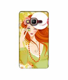 Amazon Brand - Solimo Designer Lady with Hat 3D Printed Hard Back Case Mobile Cover for Samsung Z2