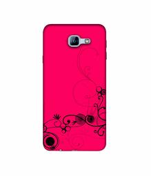 Amazon Brand - Solimo Designer Black Pattern on Pink 3D Printed Hard Back Case Mobile Cover for Samsung Galaxy A8 (2016)