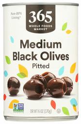 365 Everyday Value, Pitted Black Olives, Medium, 6 oz