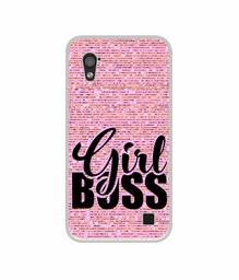 Amazon Brand - Solimo Designer Girl Boss On Pink Sparkle UV Printed Soft Back Case Mobile Cover for Infocus M370i