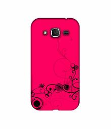 Amazon Brand - Solimo Designer Black Pattern on Pink 3D Printed Hard Back Case Mobile Cover for Samsung Galaxy Core Prime