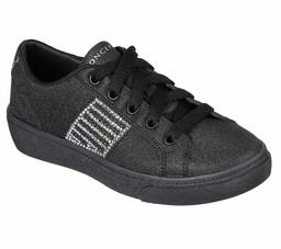 Concept 3 by Skechers Sheen & Luster Lace-up Sneaker, Black/Silver, 4 Big Kid