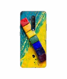 Amazon Brand - Solimo Designer Wax Color Blocks 3D Printed Hard Back Case Mobile Cover for OnePlus 7T Pro