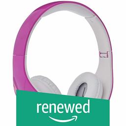 (Renewed) AmazonBasics Volume Limited Wired Over-Ear Headphones for Kids with Two Ports for Sharing, Pink