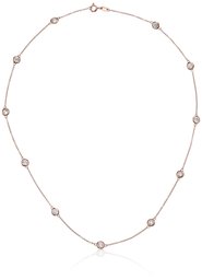 Collier en argent sterling plaqué platine ou or avec zircons Swarovski,Argent plaqué or rose,18” Length