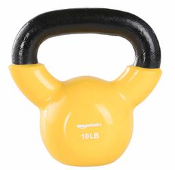 AmazonBasics Vinyl Kettlebell - 10 Pounds, Light Orange