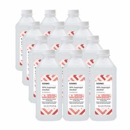 Amazon Brand - Solimo 99% Isopropyl Alcohol For Technical Use, 16 Fl Oz (Pack of 12)