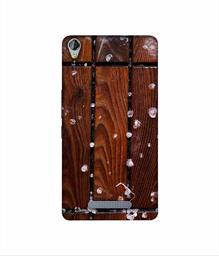 Amazon Brand - Solimo Designer Wood with Snow 3D Printed Hard Back Case Mobile Cover for Micromax Canvas Juice 3Plus Q394