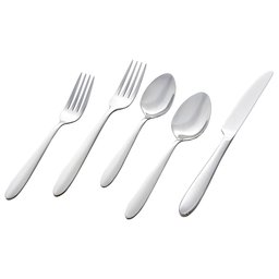 AmazonBasics Stone & Beam 20-Piece Flatware Set, Service for 4 - Round