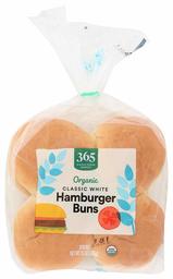 365 Everyday Value, Buns Hamburger White Organic 8 Count, 15 Ounce