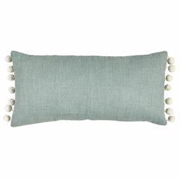 Amazon Brand – Stone & Beam Casual Pom-Pom Throw Pillow - 24 x 12 Inch, Mineral