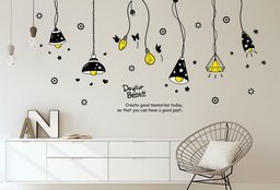 Amazon Brand - Solimo Wall Sticker for Living Room (Light on!, Ideal Size on Wall: 175 cm x 85 cm)