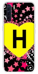 Amazon Brand - Solimo Designer Multicolor Heart Pattern Alphabet-H Printed Soft Back Case Mobile Cover for Oppo F15