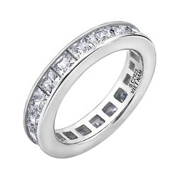 [Find] Amazon Collection Platinum Lycra Solid Sterling Silver Cubic Zirconia rukoniapurinsesukattoeta-nitexibandoringu, Size 9 