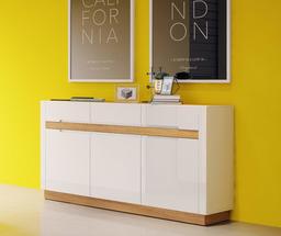 Marque Amazon - Movian - Buffet à 3 portes et 3 tiroirs, 160 x 40 x 88 cm, Blanc