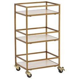 Amazon Brand – Rivet Modern Metal Kitchen Rolling Bar Cart with Wheels, 30