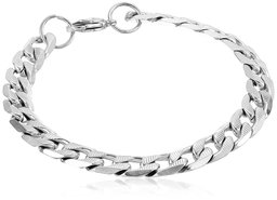 Men's Stainless Steel Accented Cuban Link Chain Bracelet, 8.5