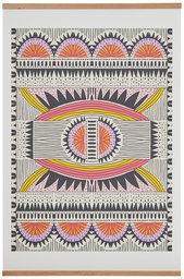 Tribal Multi-Color Wall Art Print with Oak Hanger