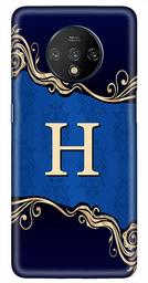 Amazon Brand - Solimo Designer Blue Pattern Alphabet-H 3D Printed Hard Back Case Mobile Cover for OnePlus 7T