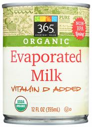 365 Everyday Value, Organic Evaporated Milk, 12 oz