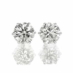 [Amazon Collection] Amazon Collection (AMBZO) Pt900 Stud Earrings 0.5ct 0.25 x 0.25 ct 6 Prong (J.I1.VG Equivalent) ES0618PT-05