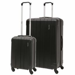 EONO Essentials ABS Hartschalenkoffer Reisetrolley Koffer mit 4 Rädern (Schwarzes ABS, 2 Stück Set 21/29