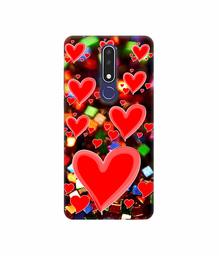 Amazon Brand - Solimo Designer Heart Texture on Glitters 3D Printed Hard Back Case Mobile Cover for Nokia 3.1 Plus