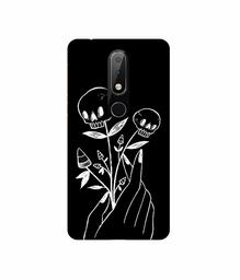 Amazon Brand - Solimo Designer Skull Flower 3D Printed Hard Back Case Mobile Cover for Nokia 6.1 Plus