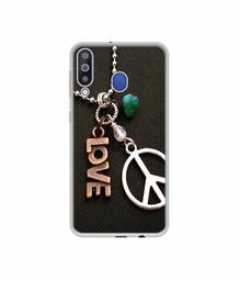 Amazon Brand - Solimo Designer Love and Peace UV Printed Soft Back Case Mobile Cover for Samsung Galaxy M30