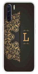 Amazon Brand - Solimo Designer Multicolor Black Pattern Alphabet-L Printed Soft Back Case Mobile Cover for Oppo F15