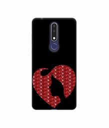 Amazon Brand - Solimo Designer Heart Shape Lady with Glitter 3D Printed Hard Back Case Mobile Cover for Nokia 3.1 Plus