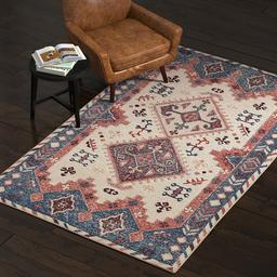 Amazon Brand – Stone & Beam Modern Distressed Vintage Persian Area Rug, 5 x 8 Foot, Multicolor