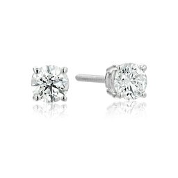 IGI-Certified 14k White Gold Round-Cut Diamond Stud Earrings (1/2 cttw, H-I Color, I1 Clarity)