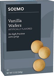 Amazon Brand - Solimo Vanilla Flavored Wafers, 12 Ounce