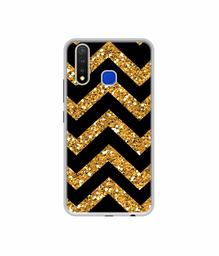 Amazon Brand - Solimo Designer Golden Zik Zak Pattern UV Printed Soft Back Case Mobile Cover for Vivo U20