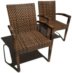 Strathwood Lanai Dining All-Weather Wicker Arm Chair, Set of 2