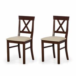 Alkove - Hayes - Set de 2 sillas de madera maciza con asiento tapizado (haya lacada)