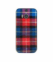 Amazon Brand - Solimo Designer Check Cloth 3D Printed Hard Back Case Mobile Cover for HTC One M8