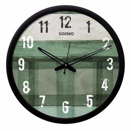 Amazon Brand - Solimo 12-inch Wall Clock - Desginer (Silent Movement, Black Frame), SC-1006