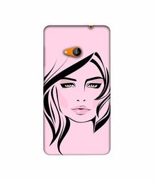 Amazon Brand - Solimo Designer Pink Lady Pattern 3D Printed Hard Back Case Mobile Cover for Microsoft Lumia 535