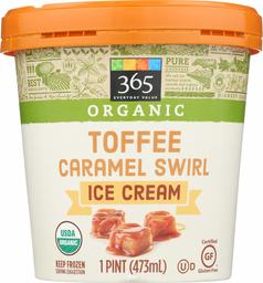 365 Everyday Value, Organic Caramel Toffee Crunch Ice Cream, 16 oz