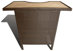 Strathwood Camano All-Weather Wicker and Teak Bar Table