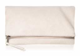 The Drop Southampton Zipper Foldover Clutch, Ivory