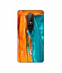 Amazon Brand - Solimo Designer Gold Yellow and Sky Blue Paint 3D Printed Hard Back Case Mobile Cover for Nokia 6.1 Plus