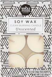 Whole Foods Market, Soy Wax Clean Burning Candle, 0.5 Ounce, 6 Count