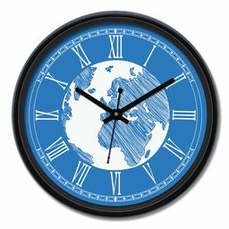 Amazon Brand - Solimo 12-inch Wall Clock - Globetrotter (Silent Movement)