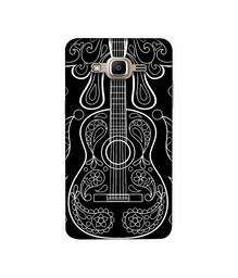 Amazon Brand - Solimo Designer White Gitar On Black 3D Printed Hard Back Case Mobile Cover for Samsung Galaxy J2 Prime