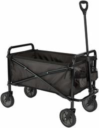 AmazonBasics Garden Tool Collection - Collapsible Folding Outdoor Garden Utility Wagon with Cover Bag, Black (Renewed)