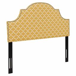 Amazon Brand – Ravenna Home Trellis Pattern Upholstered Headboard - Queen, 61.6 Inch, Yellow and Cream